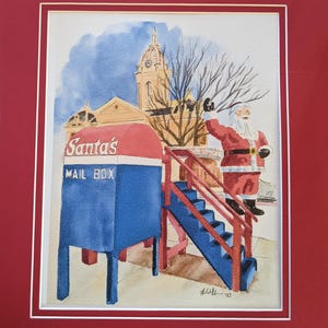 Cassetta postale di Babbo Natale -- Dipinto originale