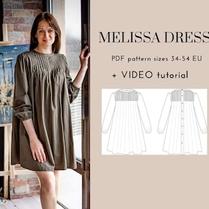Pintucked mini dress PDF sewing pattern with video tutorial