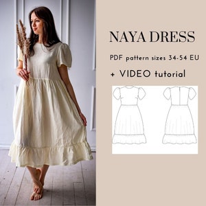 Frill dress PDF sewing pattern with video tutorial