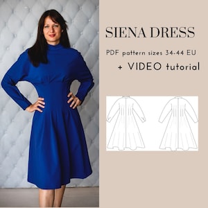 Midi dress with pintucks PDF sewing pattern