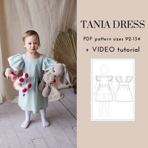 Girl’s dress with ruffles PDF sewing pattern with video tutorial