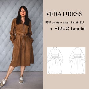 Sport style midi dress PDF sewing pattern