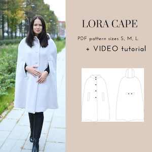 Hooded Cape PDF sewing pattern