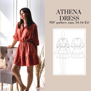 Dress with ruffles PDF sewing pattern