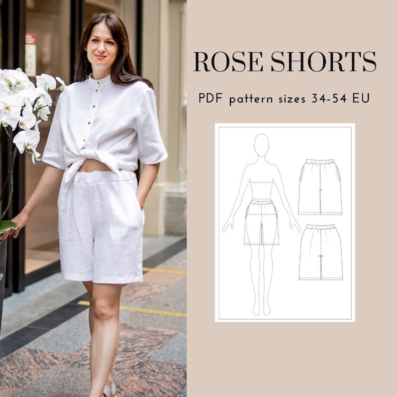 Loose Linen Shorts PDF Sewing Pattern Etsy