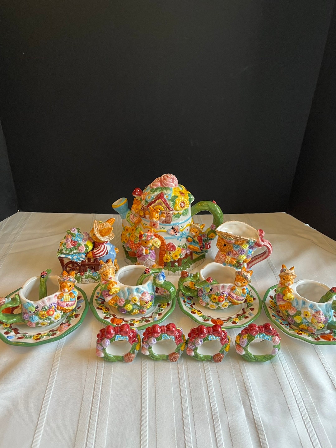 1999 Mercuries Easter Spring Bunny Rabbit Tea Set. Etsy