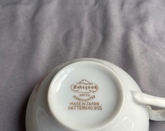 2 Fukagawa Arita Pattern 905 Hand Painted in Japan Red