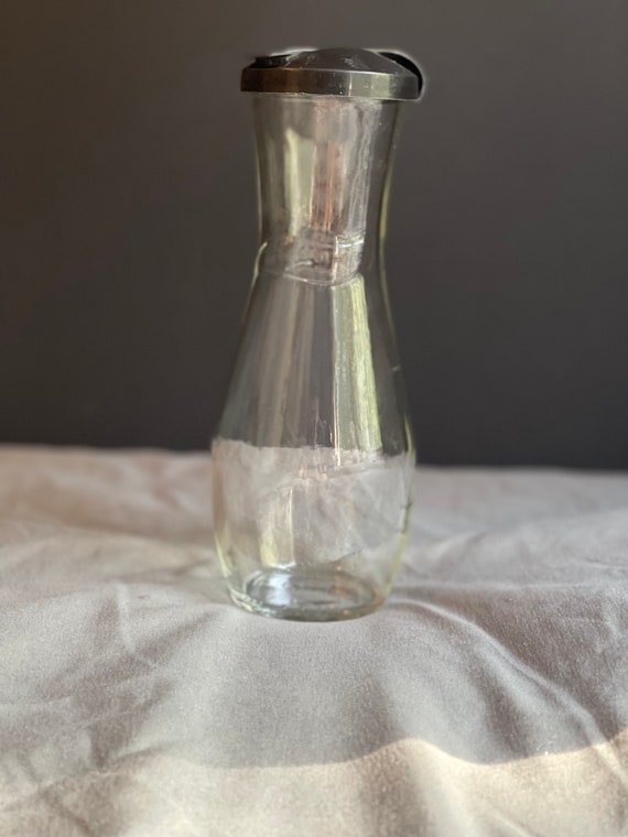 Vintage Good Seasons Dressing Cruet Glass Bottle Black Lid Etsy