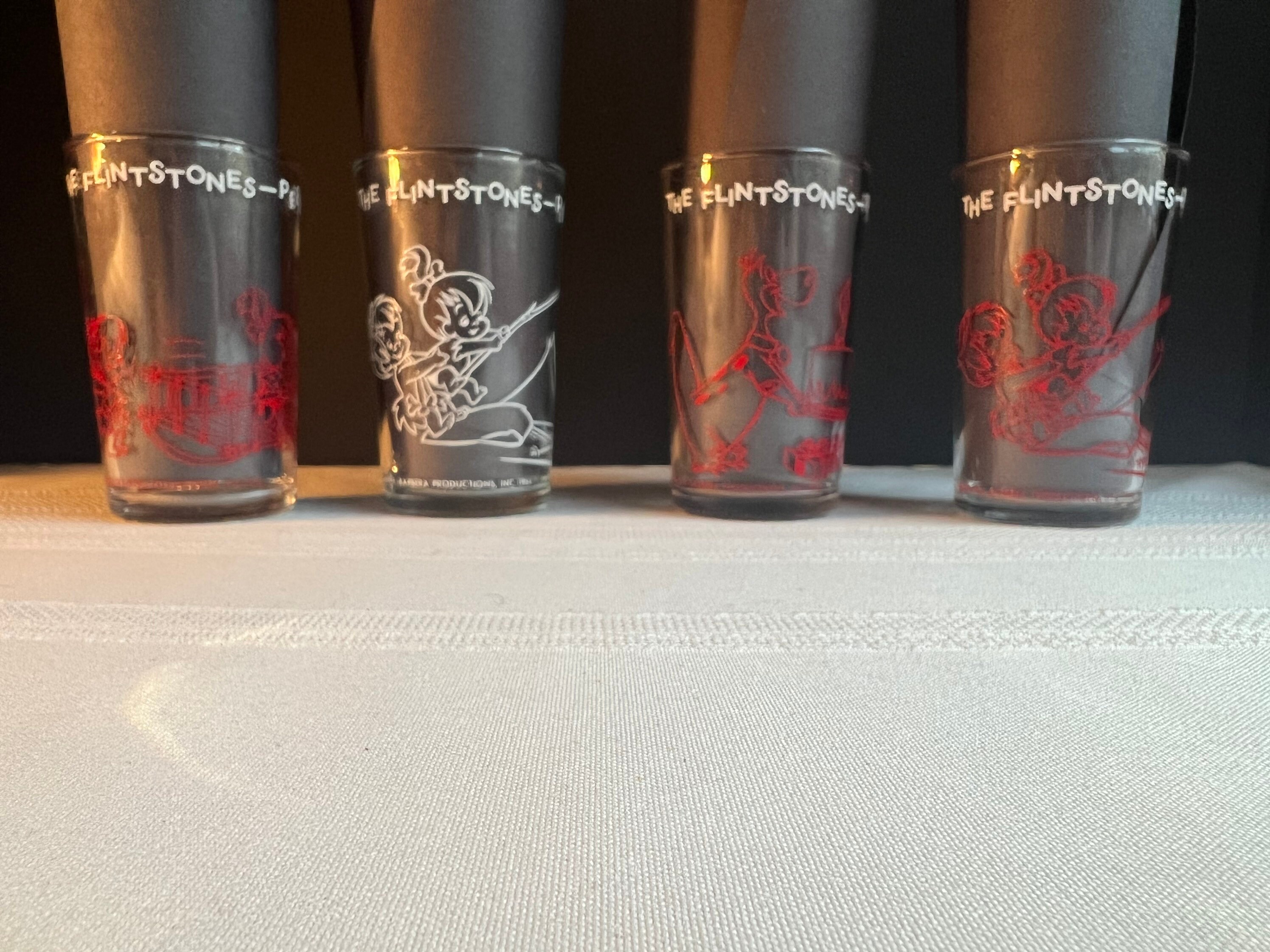 Vintage 60s the Flintstones Jelly Glasses, Hanna Barbera Productions Etsy