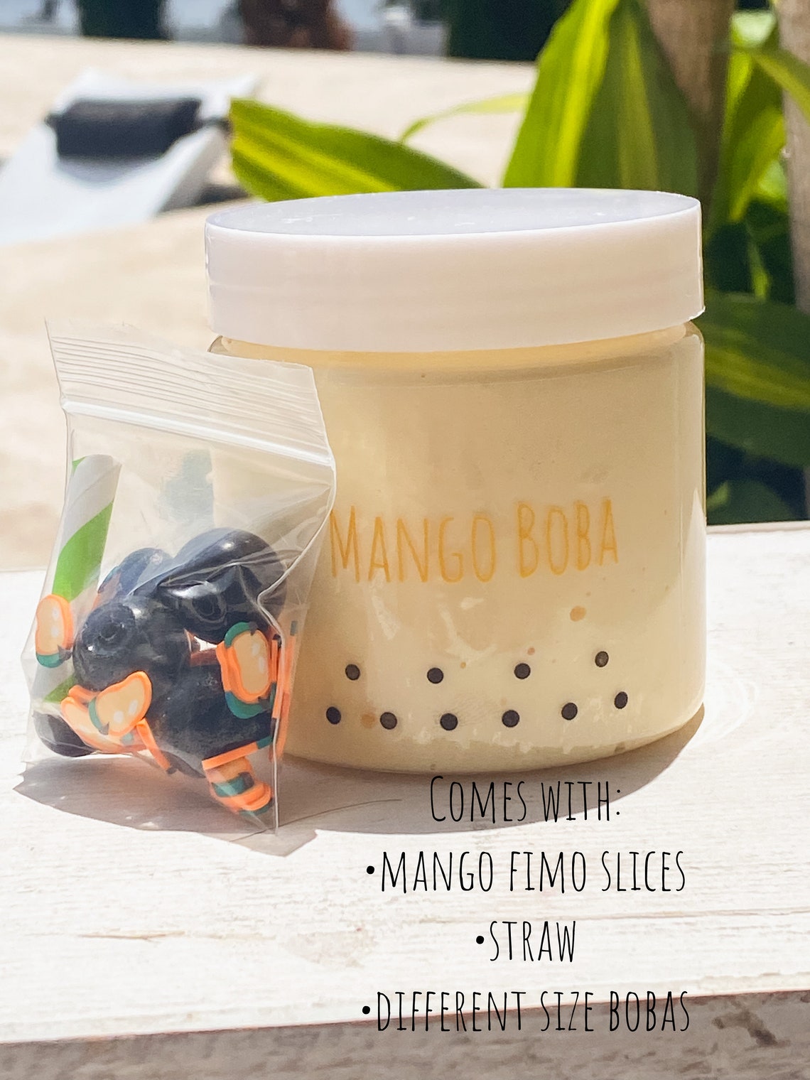 Mango Boba Slime Etsy