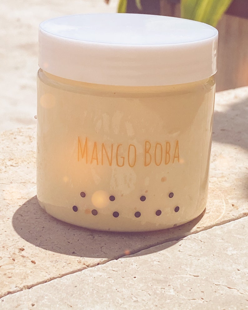Mango Boba Slime Etsy