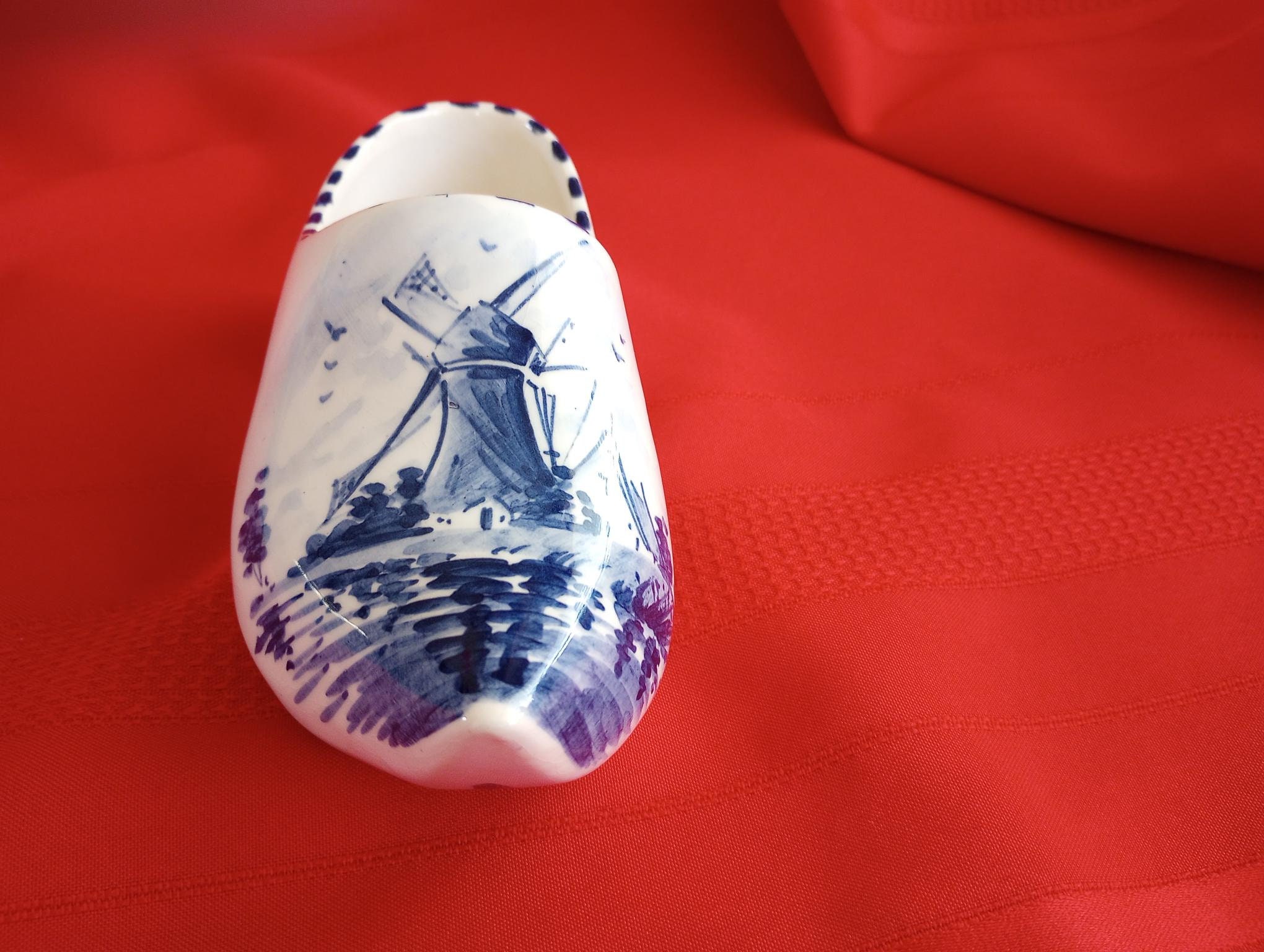 Delft Blue Wooden Shoe Planter