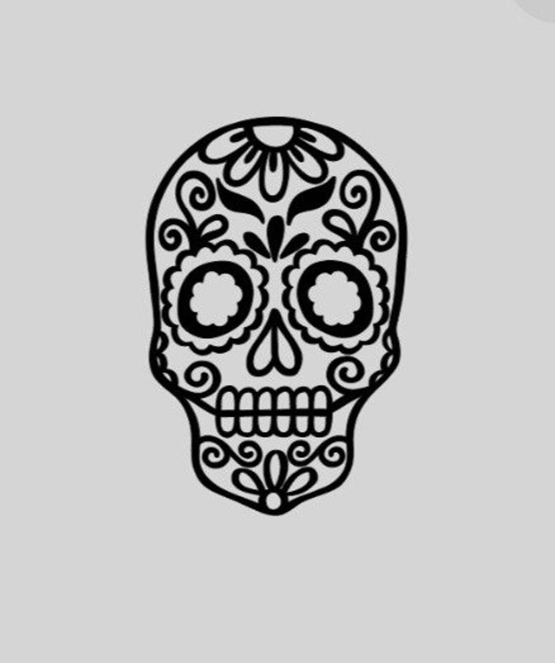 Sugar Skull Vinyl Decal Etsy
