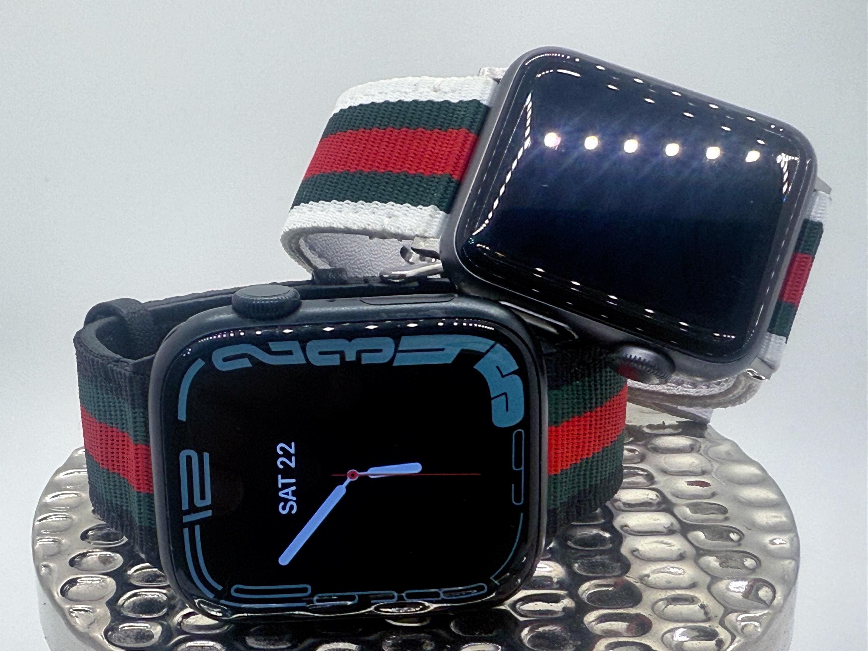 Authentic Upcycled Gucci Blue Denim Apple Watch Band - Size 1, Apple 38-41mm Apple Watch Strap - Blue Denim - 7 Friends & Watches Store main image 3