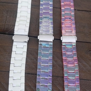 Iridescent Resin Apple Watch Band: Lightweight Ceramic Strap