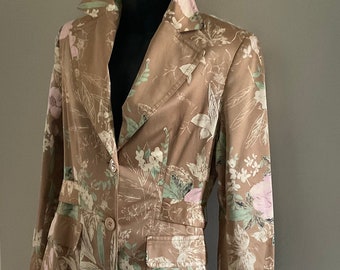 Bianca Nygard Vintage Spring Coat Size 6 ( gold floral)