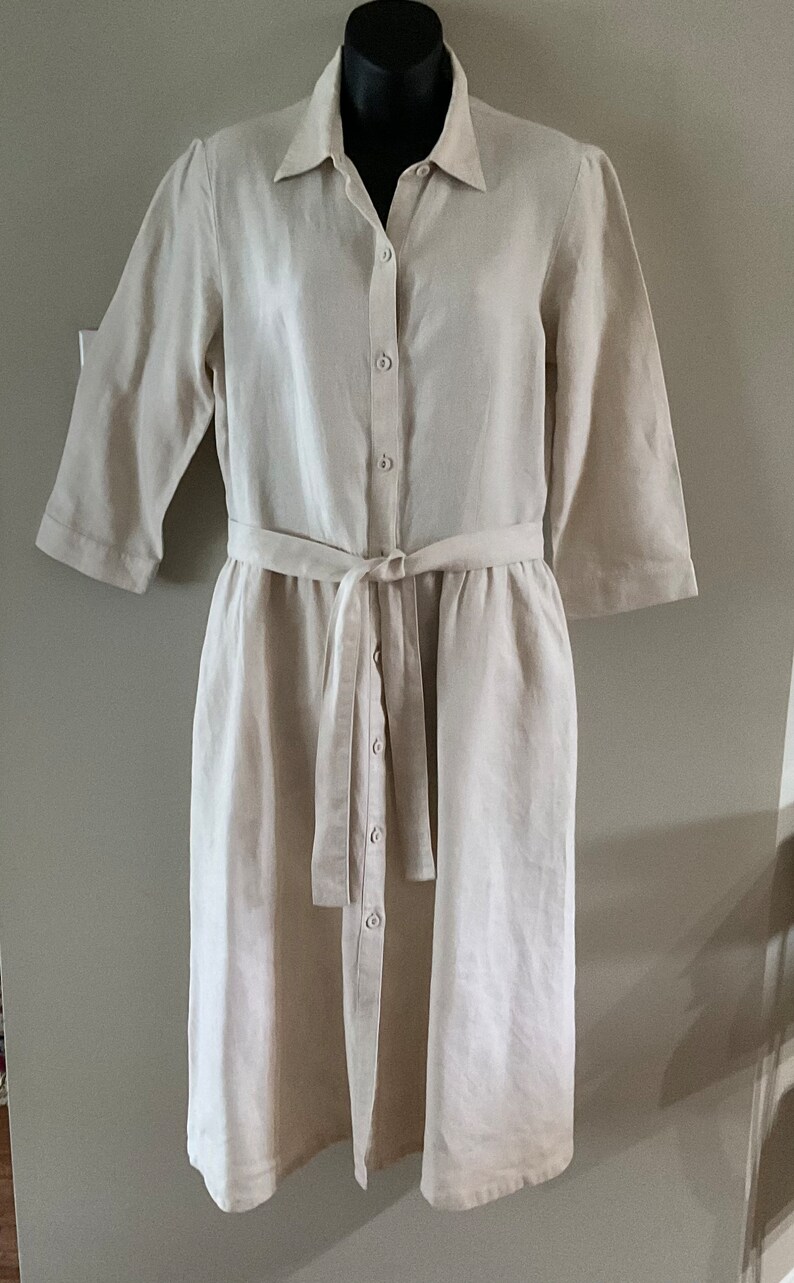 Vintage LandsEnd Linen Dress with belt image 2