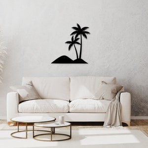 Beach House Decor Palm Tree Metal Art Sand Dunes Wall Hang Home Decor Housewarming Gift Entryway Beach Wall Decor Beach Lover Wedding Gift