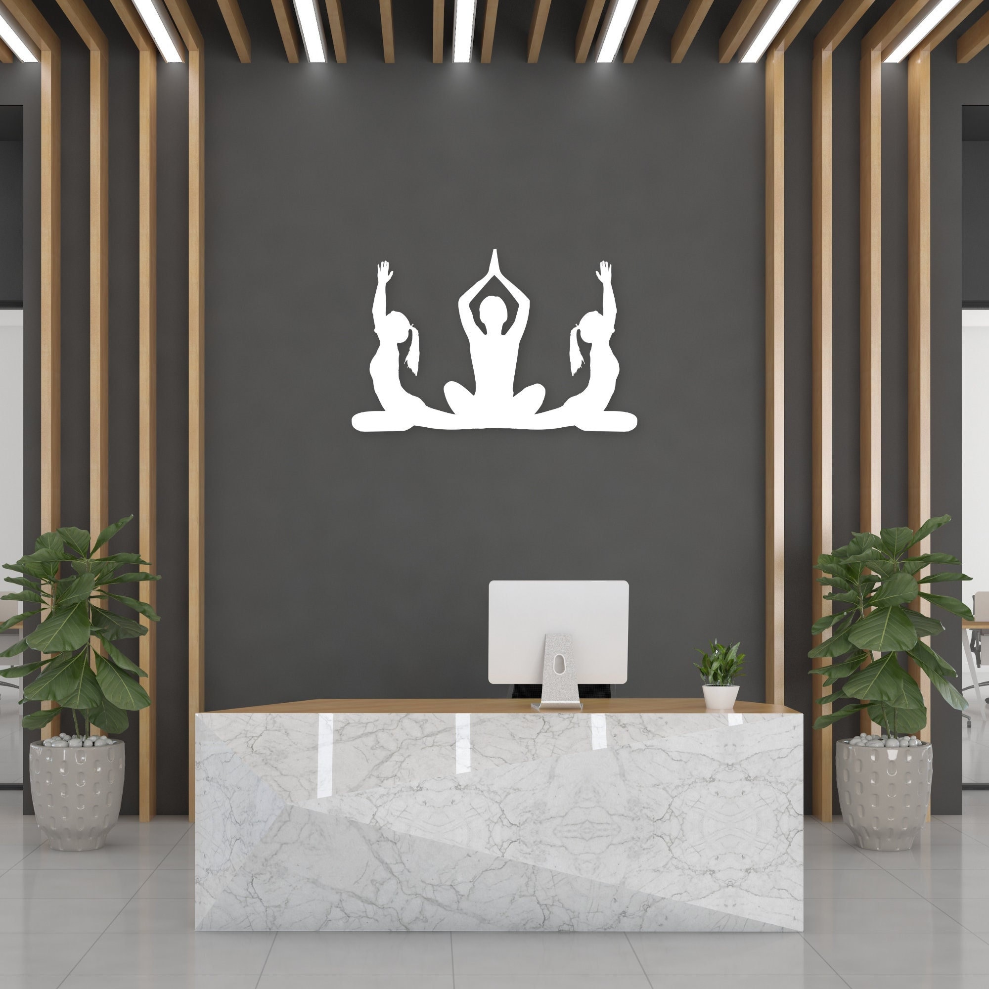 Yoga Pose Metal Wall Art for Yoga Studio Decor Yoga Room Metal Art ...