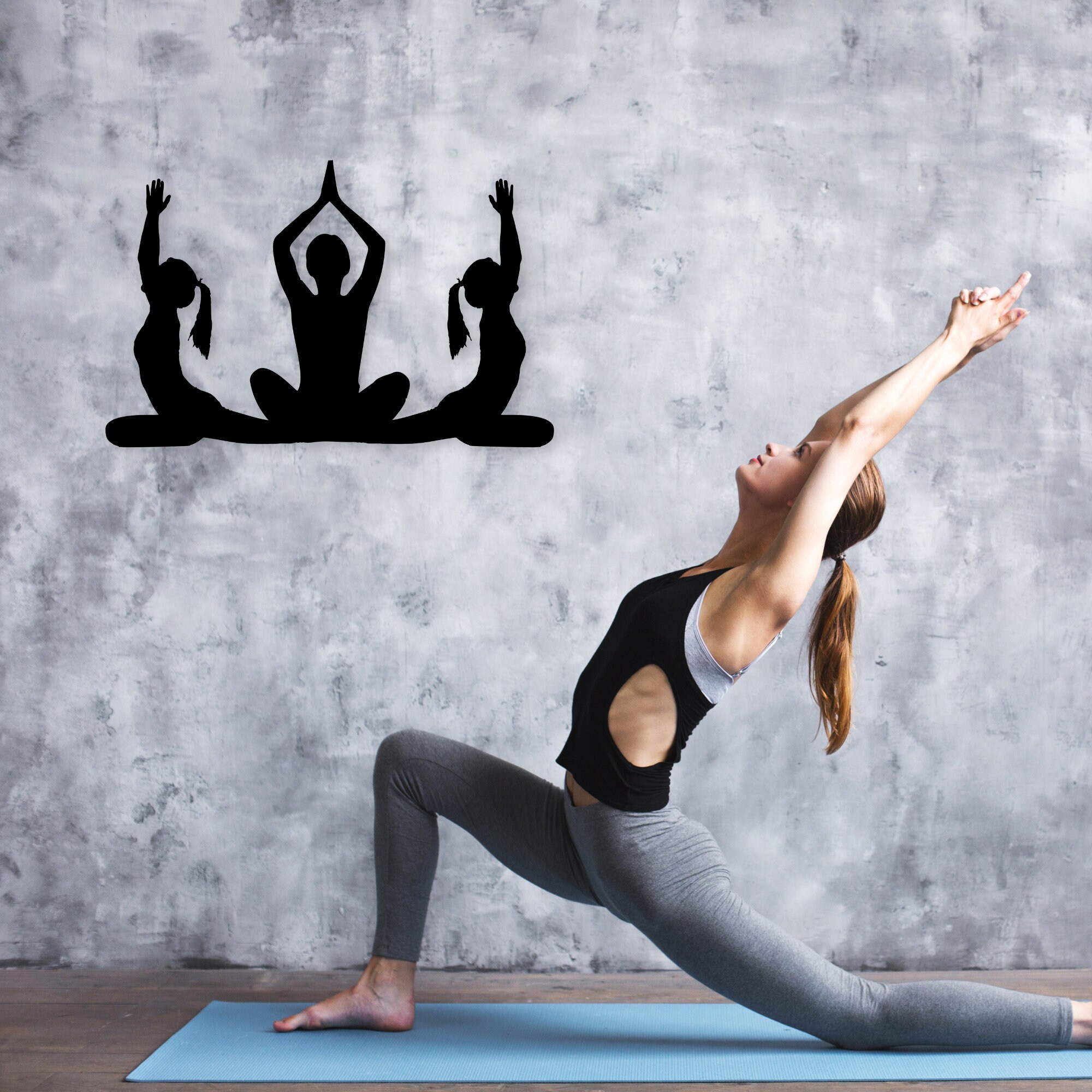 Yoga Pose Metal Wall Art for Yoga Studio Decor Yoga Room Metal Art ...