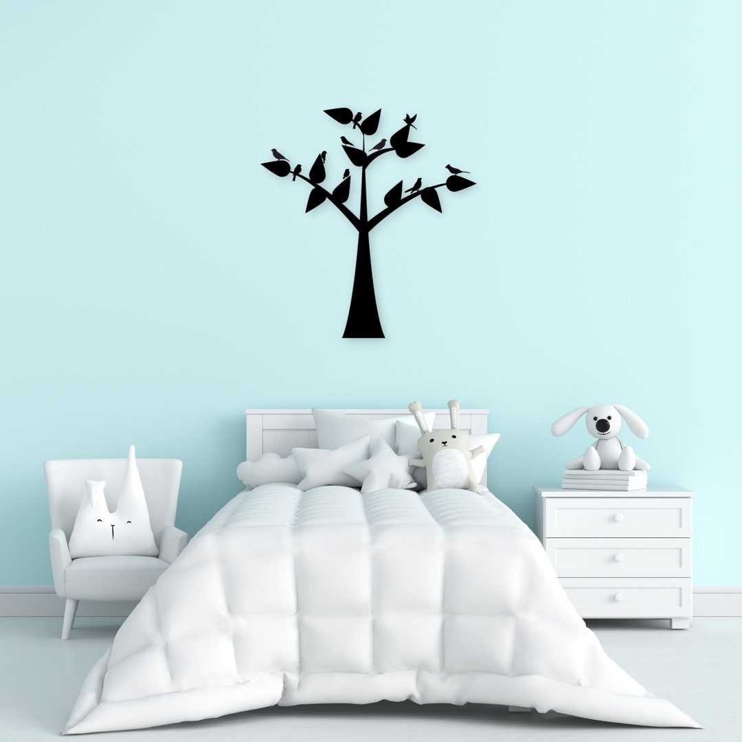 Birds in Tree - Metal Wall Art, Bird Wall Decor, Bedroom Decor, Metal ...