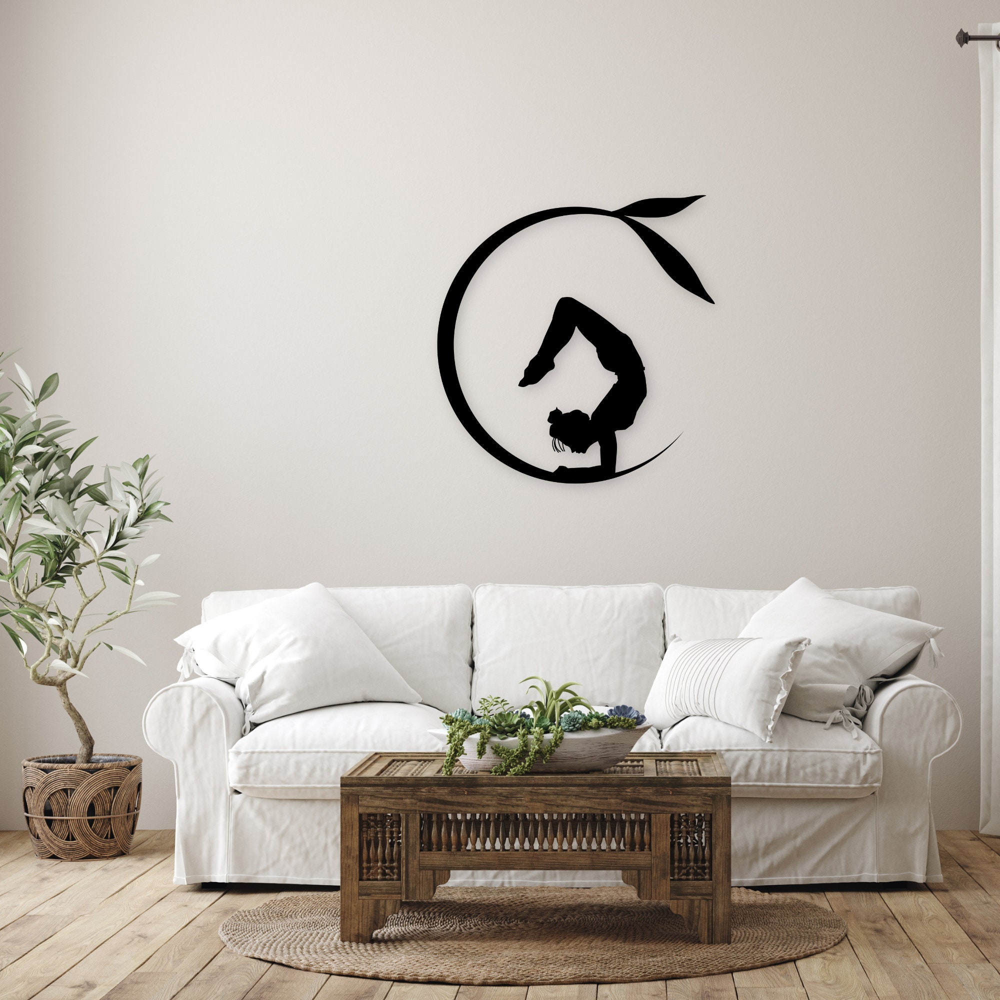 Yoga Pose Sign Metal Wall Art Inspirational Home Decor Meditation Metal ...