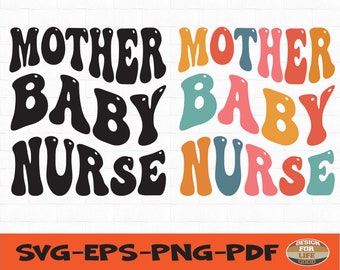 Mutter Baby Krankenschwester svg, Liebe Baby svg, Krankenpflege Grad Student svg, wellig gestapelt svg