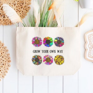 Kweek Uw Eigen Zak van het Bolsa van de Manier | Grote canvas draagtas | Draagtas van 100% natuurlijk katoen | Bloem & Boodschappentas | Cadeau voor haar | Mijn favoriete tas