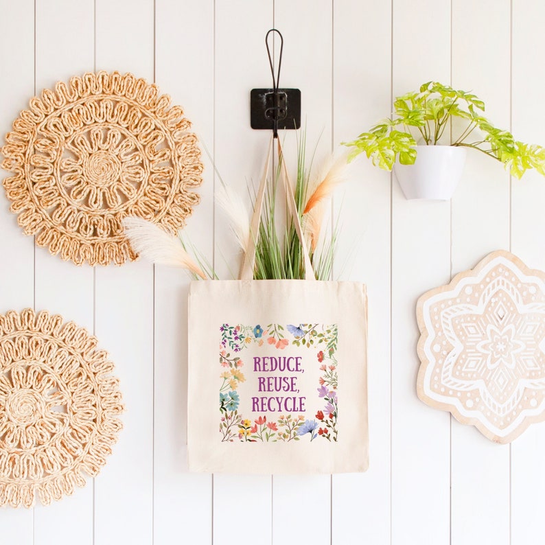 Reduce, Reuse, Recycle Tote Bag | Canvas Tote Bag | 100% Natural Cotton ...