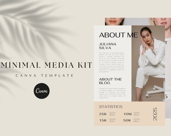 2 Page Media Kit Template, Influencer Media Kit, Blogger, Instagram Influencer, Media Press Kit Template, Canva Template, Rate Sheet