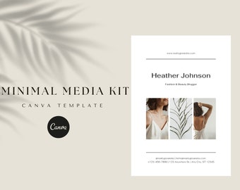 2 Page Media Kit Template, Influencer Media Kit, Blogger, Instagram Influencer, Media Press Kit Template, Canva Template, Rate Sheet