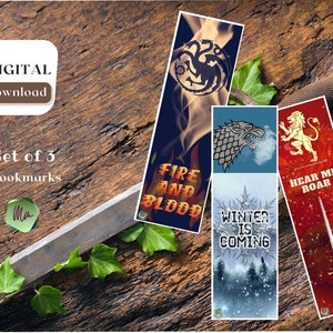 Printable Bookmark, Instant Download Bookmark Set, Fantasy Gift for Her ...