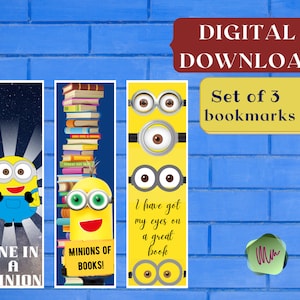 Minion bookmark, booklover gifts, Despicable me fans, bookworm gifts, minion reasons to read