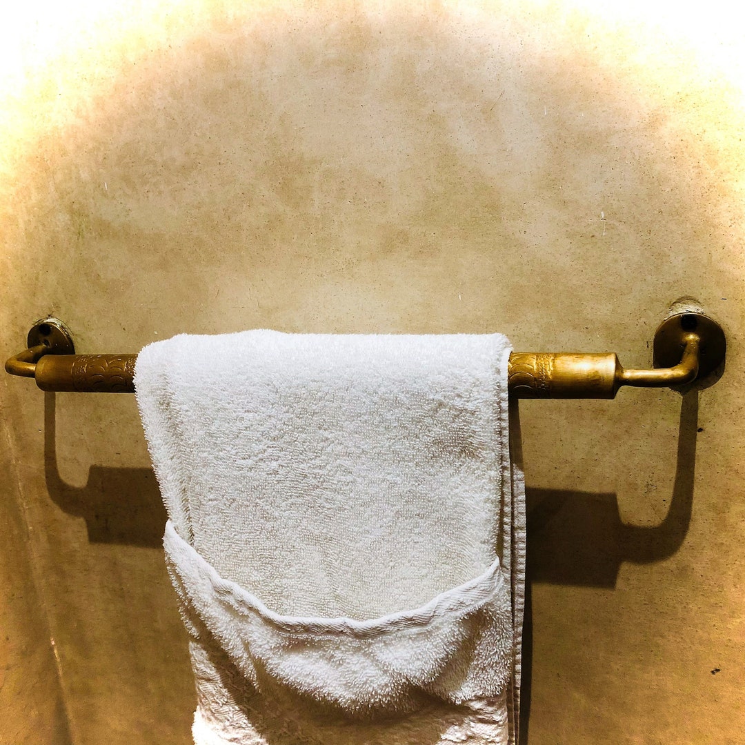Porte-serviettes Laiton Vieilli Style Empire - Longueur 30 Cm - Salle De Bain - Neuf