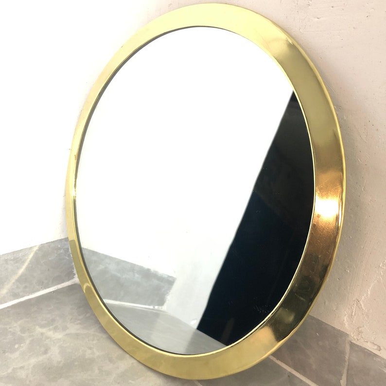 Set of 4 Round Brass Mirror, 4 Different Size of Wall Mirror, Handmade