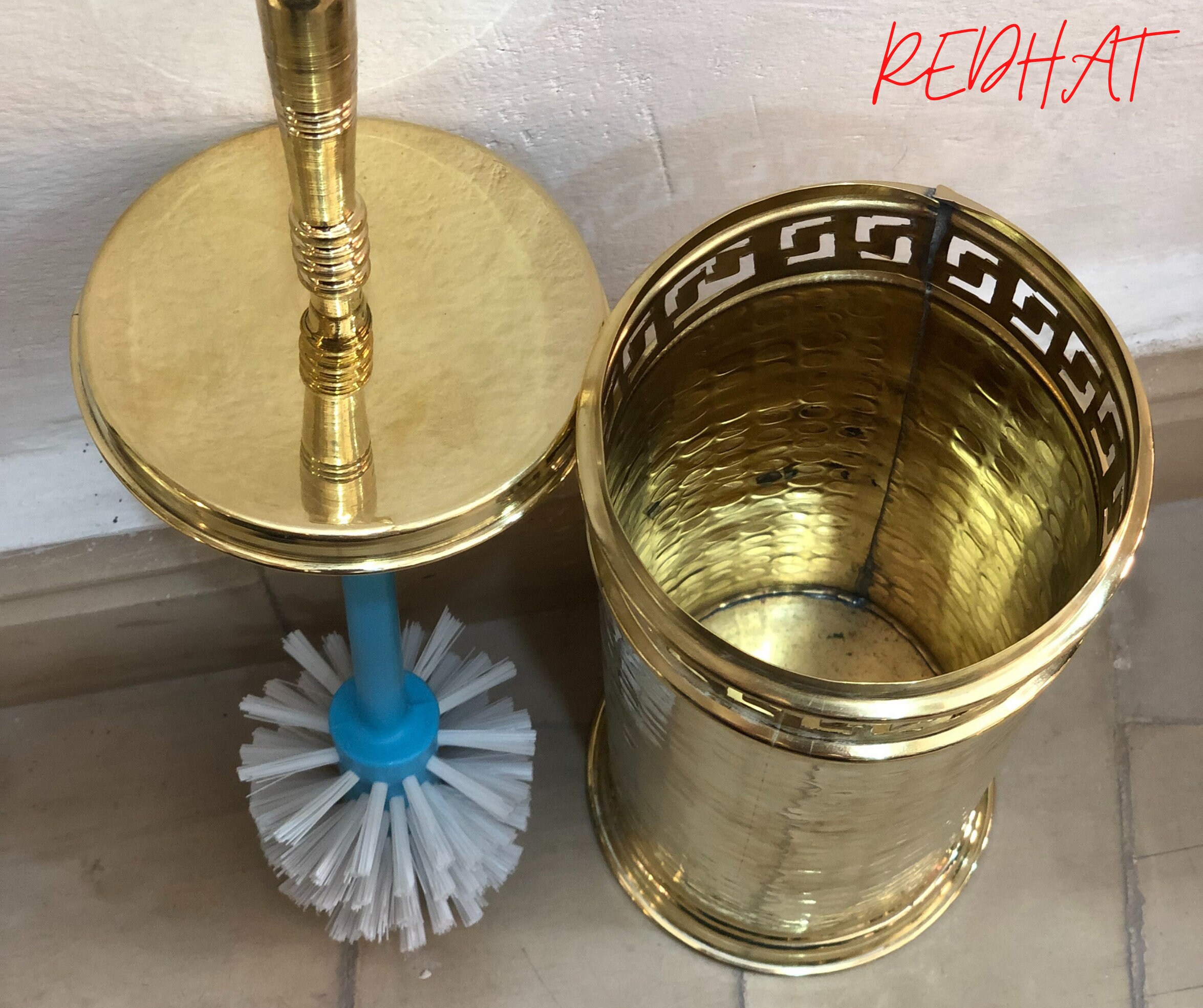Toilet Brush Holder,made From Natural Brass ,handcrafted Brass Toilet