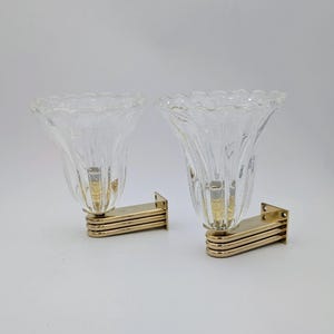 Barovier, pair of Murano glass bubble wall lamps
