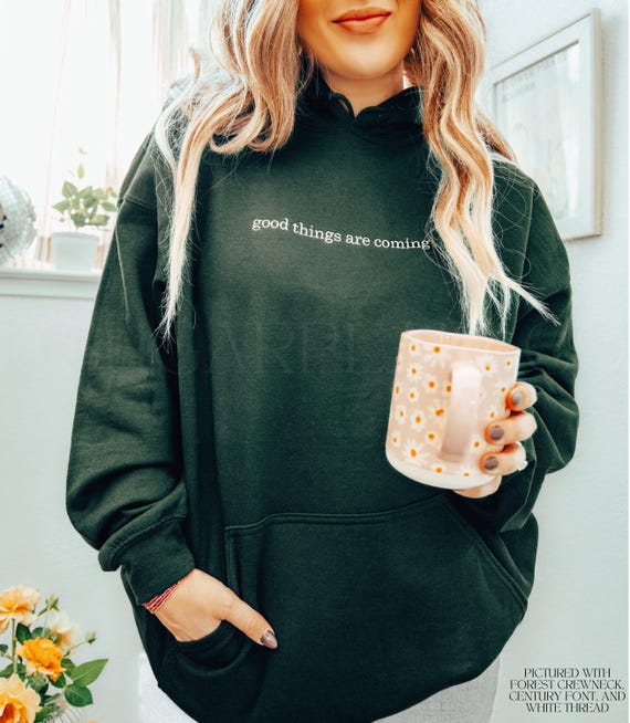 Embroidered Custom Hoodie Your Text Handmade Sweatshirt Custom Sweater Etsy