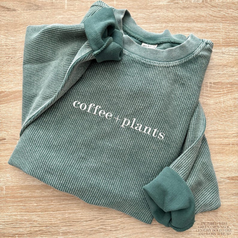 Custom Embroidered Corded Sweatshirt, Varsity Crewneck, Embroidered Waffle Knit Crewneck, Personalized Crew, Custom Sweatshirt, Oversized bild 3