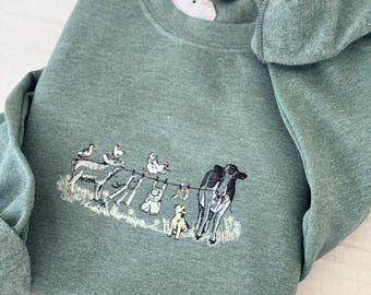 Embroidered Laundry Farm Animal Sweater, Goose Sweatshirt, Farm Animals Embroidery Sweatshirt