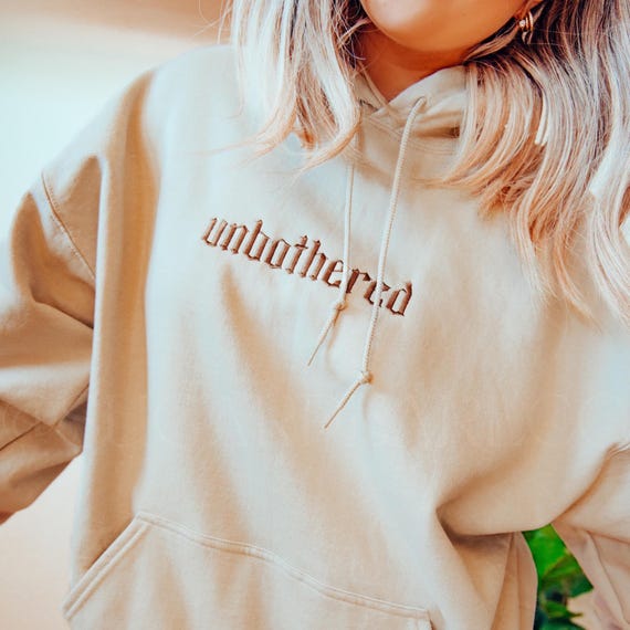 Embroidered Custom Hoodie, Your Text Handmade Sweatshirt, Custom Sweater