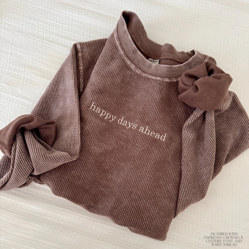 Custom Embroidered Corded Sweatshirt, Varsity Crewneck, Embroidered Waffle Knit Crewneck, Personalized Crew, Custom Sweatshirt, Oversized bild 1