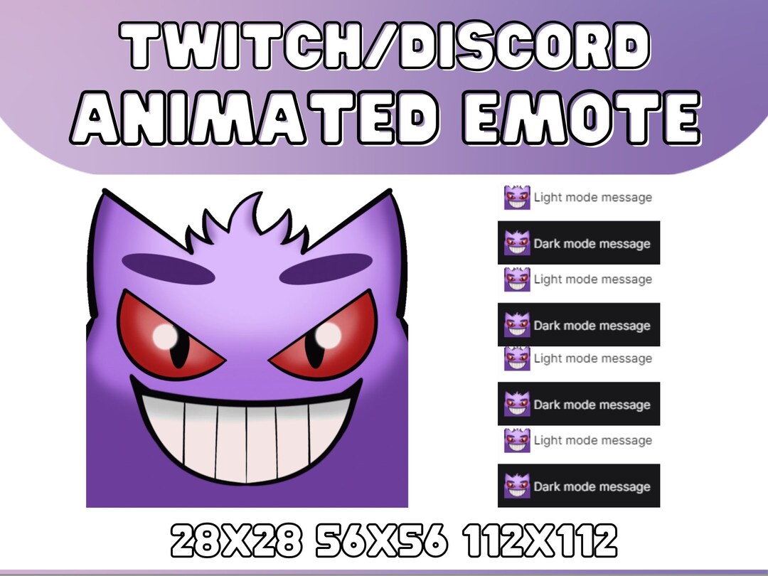 Gengar Eyebrow Raise Emote Pokemon Inspired Meme Cute Funny Emote for