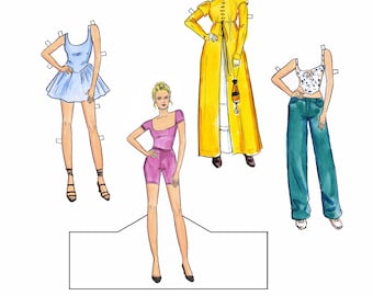 Op maat gemaakte papieren pop met outfits