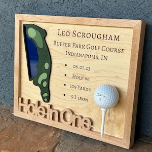 Personalized Hole In One Display Custom Golf Gift Sports Gifts Dad Christmas Gift Personalized Golf Gift Golf Decor and Gifts image 4