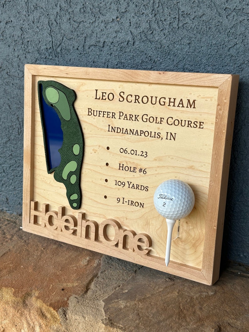 Personalized Hole In One Display Custom Golf Gift Sports Gifts Dad Christmas Gift Personalized Golf Gift Golf Decor and Gifts image 4