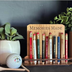 Cherry Wood Golf Pencil Mini Display for 18 Pencils. Start Collecting!