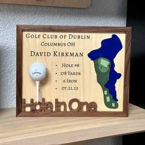 Custom Hole In One Display with Floating Tee for Your Golf Ball