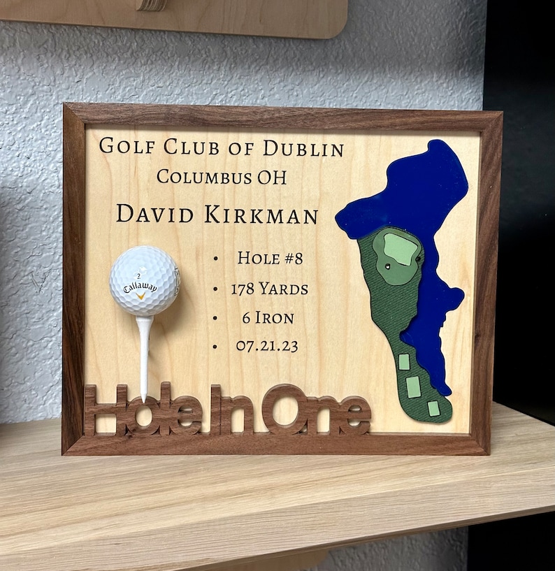 Personalized Hole In One Display Custom Golf Gift Sports Gifts Dad Christmas Gift Personalized Golf Gift Golf Decor and Gifts image 2
