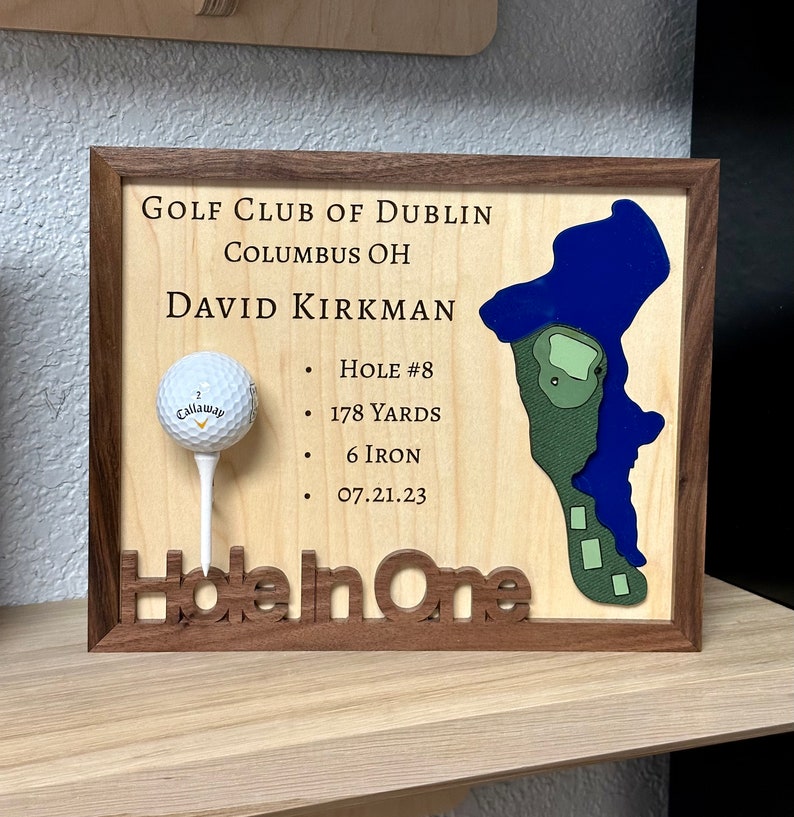Personalized Hole in One Display Custom Golf Gift Sports Gifts Dad